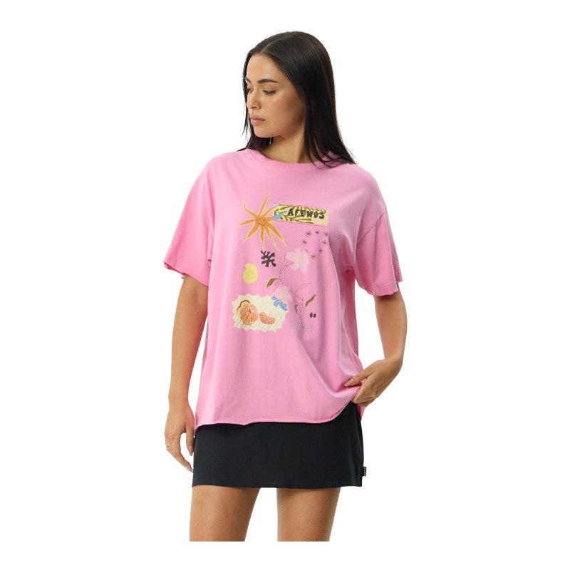 Afends Amalfi Oversized Tee - Pink