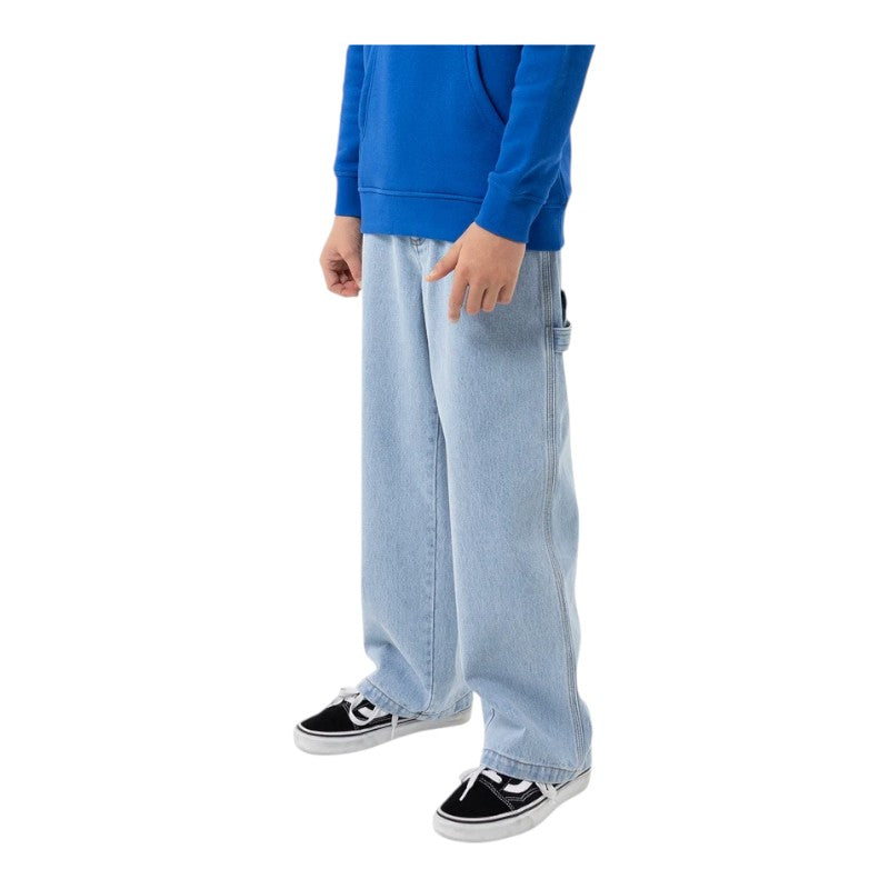 Santa Cruz Youth Classic Dot Carpenter Baggy Jeans - Light Washed Indigo