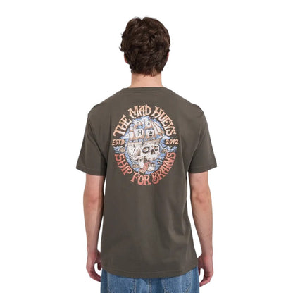 Mad Hueys Ship For Brains Tee - Charcoal
