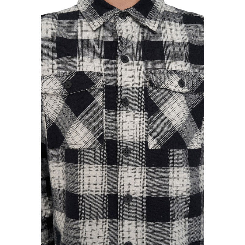 Huffer 9 to 5 Check Shacket - Moonrock Check