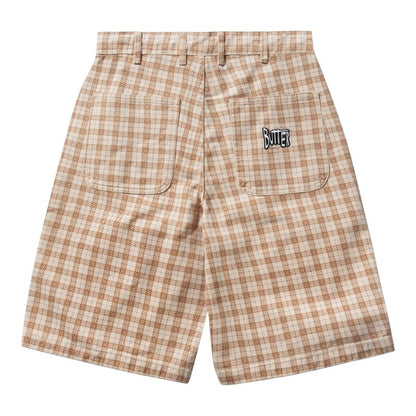 Butter X Peanuts Spike Work Shorts - Sandstone Plaid