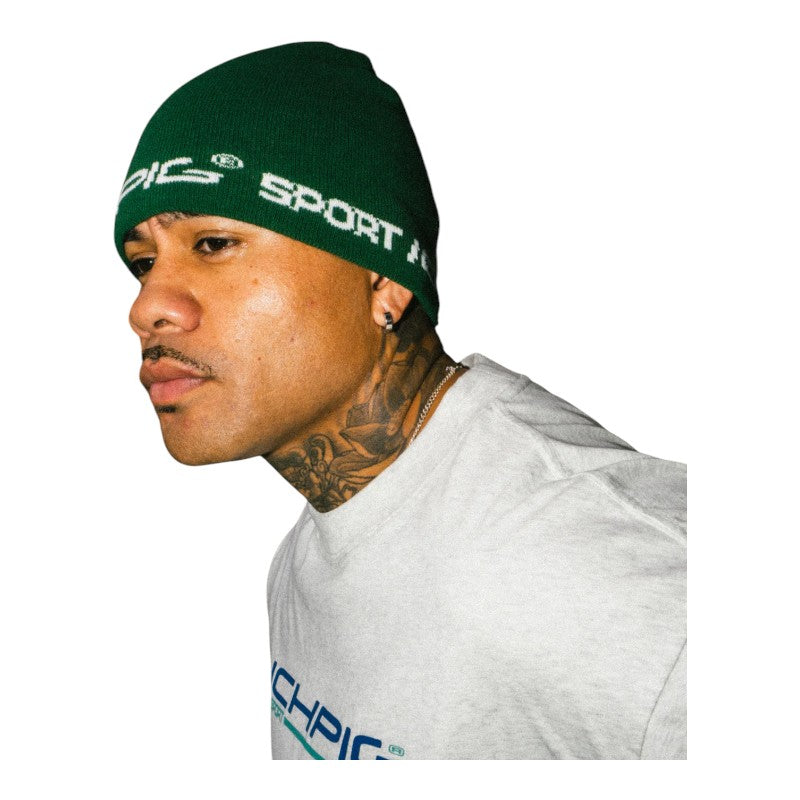 ICHPIG Sportsline Reversible Skull Beanie - Light Grey/Teal