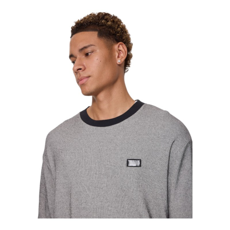 Thrills Chaotic Interventions Box Crop Rib Tee - Black/White