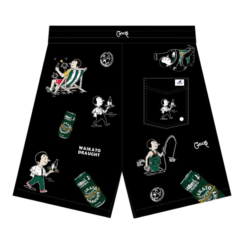 Crate X Willie The Waiter Party Shorts - Black