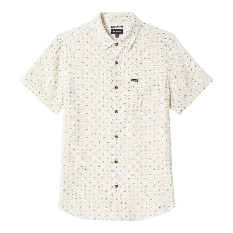 Brixton Charter Slub Shirt - Off White Micro Geo