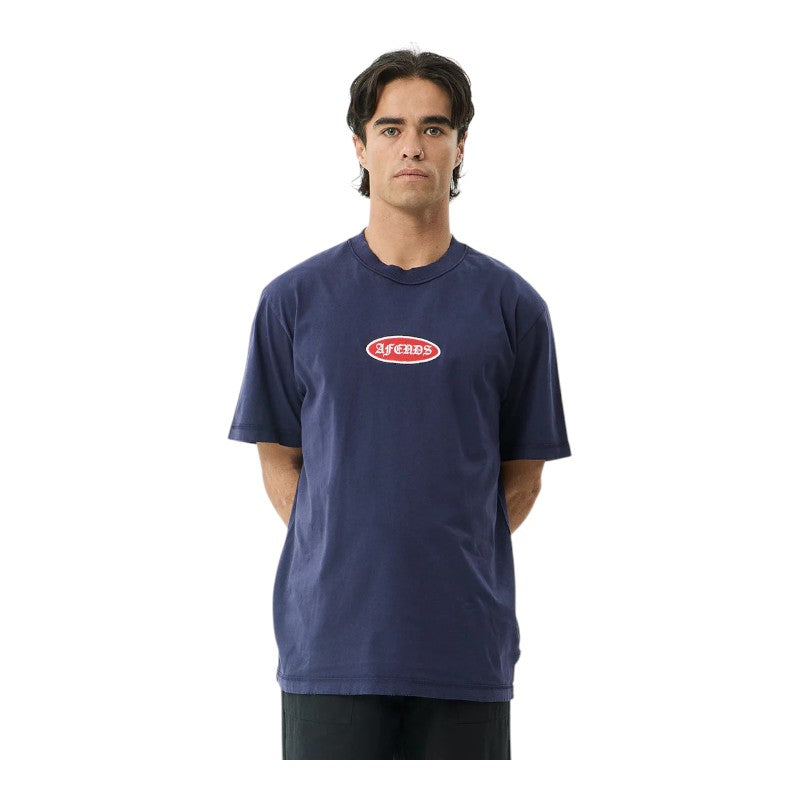 Afends Supply Retro Tee - Washed Deep Sea