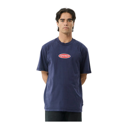 Afends Supply Retro Tee - Washed Deep Sea