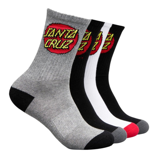 Santa Cruz Youth Crew Sock 4 Pack - Multi