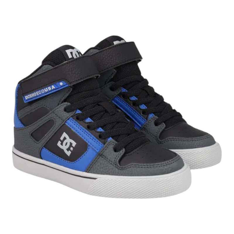 DC Youth Pure Hi Top EV - Grey/Black/Blue