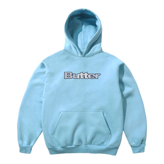 Butter Goods Stripe Logo Applique Hood - Sky