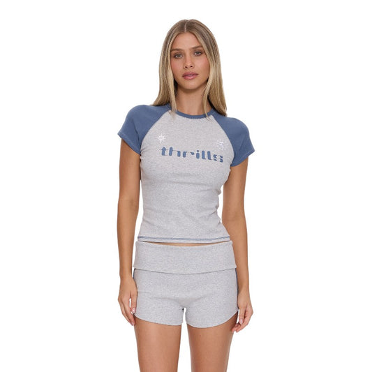 Thrills Intercept Raglan Club Tee - Snow Marle