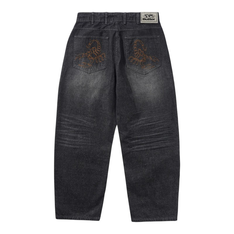 Butter Scorpion Stitch Denim Jeans - Slub Black