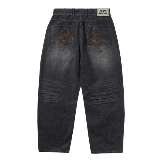 Butter Scorpion Stitch Denim Jeans - Slub Black