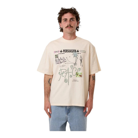 Thrills Peace Persuasion Box Fit Tee - Heritage White