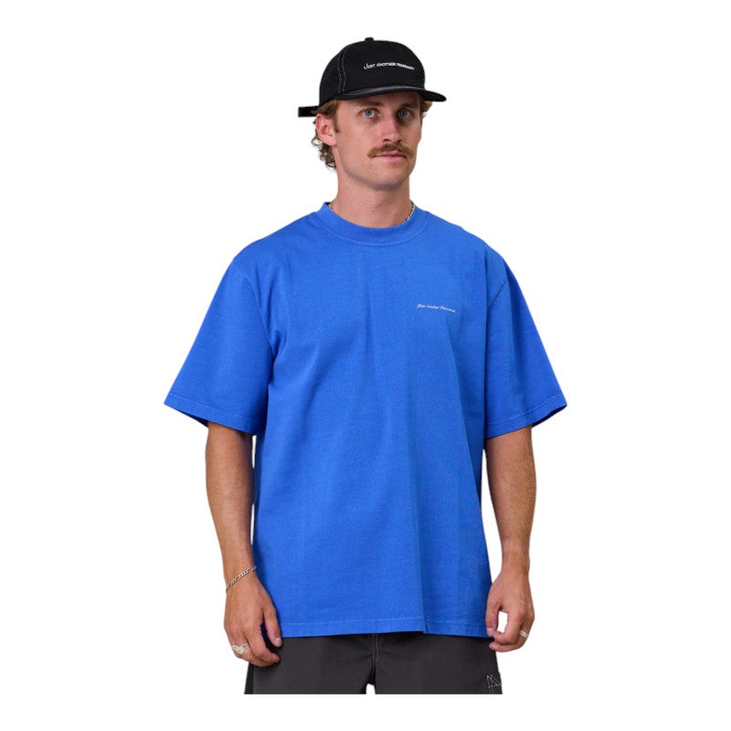 J.A.F Script Heavy Shore Tee - Cobalt