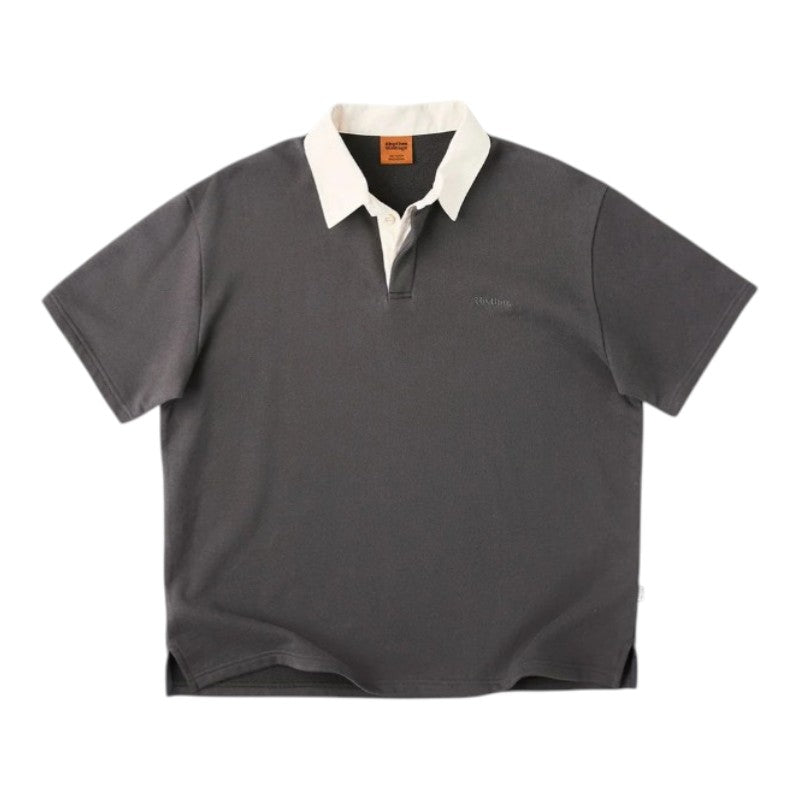 Rhythm Koa SS Rugby Polo - Charcoal
