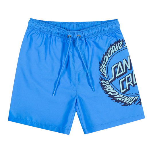 Santa Cruz Flamed Ringed Dot Youth Boardshort - Blue