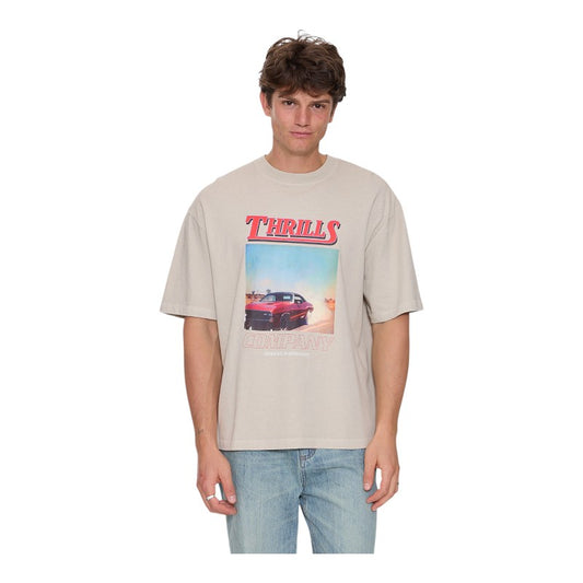 Thrills Skerrt Oversized Crop Tee - Oatmeal