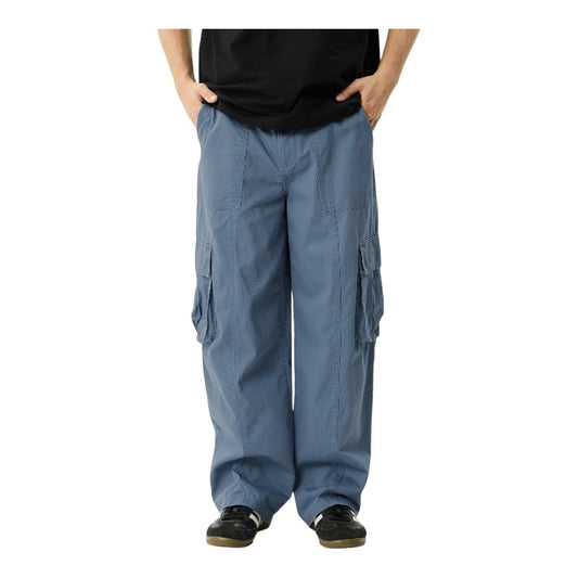 Afends Summit Pleated Cargo Pant - Washed Slate Blue