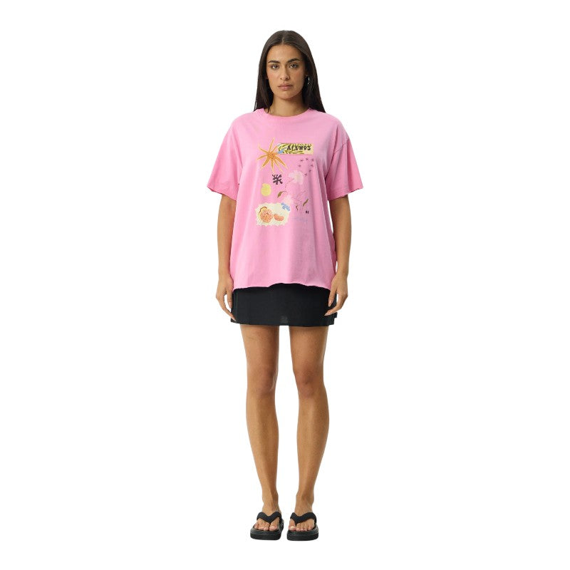 Afends Amalfi Oversized Tee - Pink