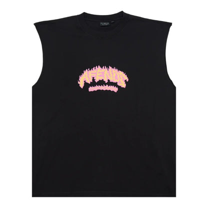 Afends Flame On Sleeveless Tee - Stone Black