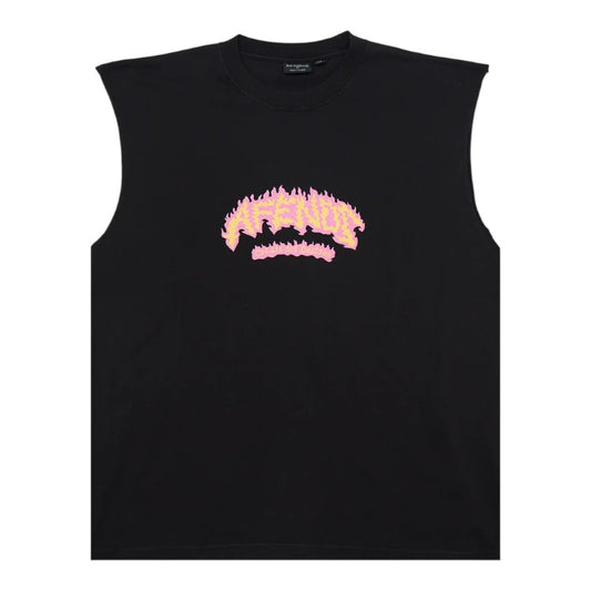 Afends Flame On Sleeveless Tee - Stone Black