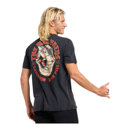 Mad Hueys Shark Tins Tee - Washed Black