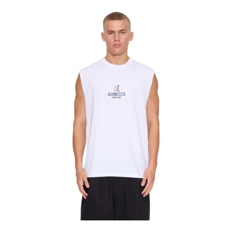 Thrills Risen Merch Muscle Singlet - White