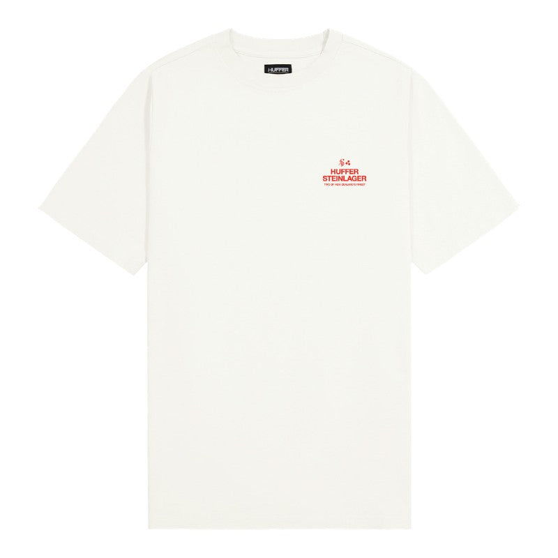 Huffer X Steinglager Handy Block Tee 220 - Chalk