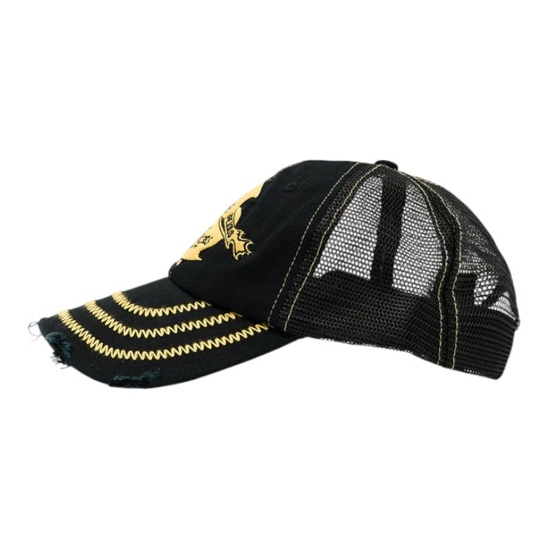 Afends Heavy Parts Six Panel Mesh Cap - Stone Black