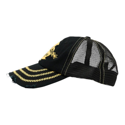 Afends Heavy Parts Six Panel Mesh Cap - Stone Black