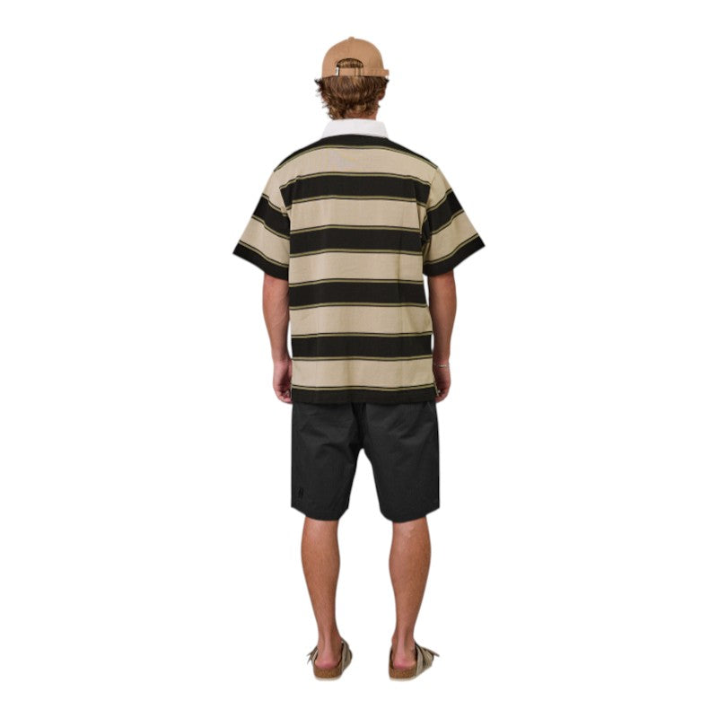 J.A.F Portside Polo - Clay/Brown Stripe