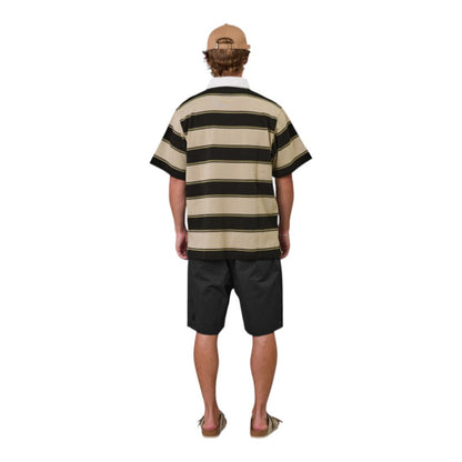 J.A.F Portside Polo - Clay/Brown Stripe
